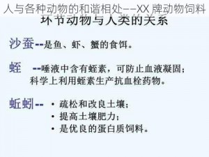 人与各种动物的和谐相处——XX 牌动物饲料