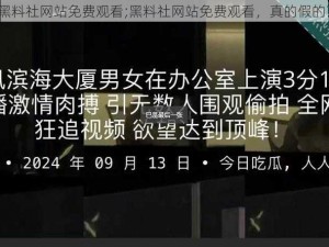 黑料社网站免费观看;黑料社网站免费观看，真的假的？