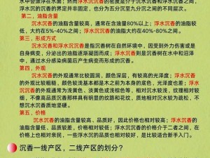 沉香一线产区和二线产区的区别：沉香一线产区和二线产区的产品有何不同？