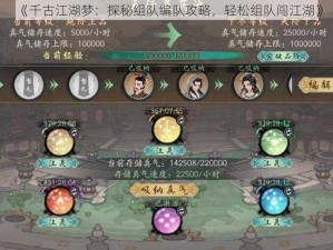 《千古江湖梦：探秘组队编队攻略，轻松组队闯江湖》