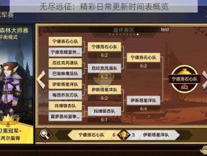 无尽远征：精彩日常更新时间表概览