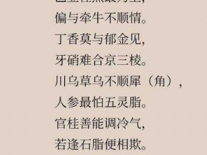 《九转灵丹与酒斗芳华，五音清乐与诗共鸣》