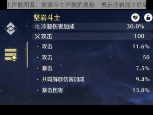 鸣潮坚岩斗士声骸图鉴：探索斗士声骸的奥秘，揭示坚岩战士的荣耀战斗历程