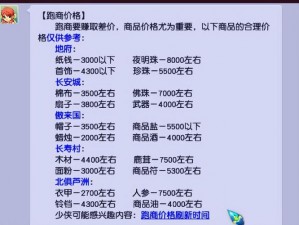 梦幻西游跑商机制详解：一票能获取多少帮贡与跑商帮贡奖励解析