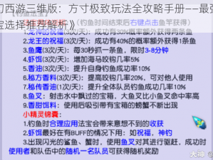 《梦幻西游三维版：方寸极致玩法全攻略手册——最强加点与法宝选择推荐解析》