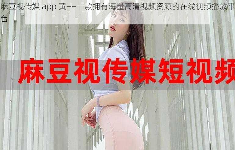 麻豆视传媒 app 黄——一款拥有海量高清视频资源的在线视频播放平台