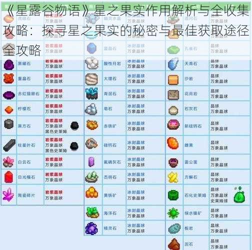 《星露谷物语》星之果实作用解析与全收集攻略：探寻星之果实的秘密与最佳获取途径全攻略