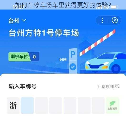 如何在停车场车里获得更好的体验？
