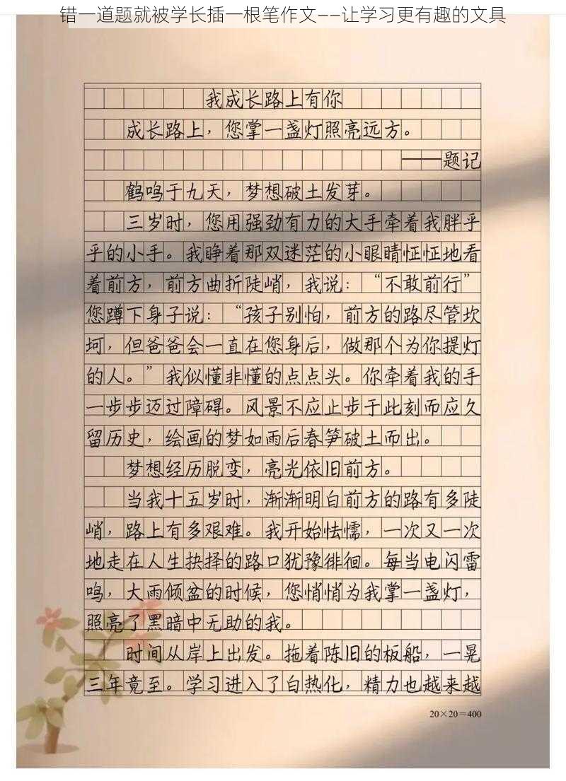 错一道题就被学长插一根笔作文——让学习更有趣的文具