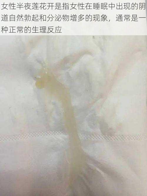 女性半夜莲花开是指女性在睡眠中出现的阴道自然勃起和分泌物增多的现象，通常是一种正常的生理反应