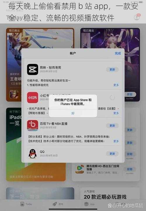 每天晚上偷偷看禁用 b 站 app，一款安全、稳定、流畅的视频播放软件