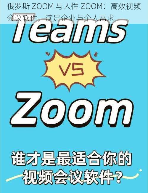 俄罗斯 ZOOM 与人性 ZOOM：高效视频会议软件，满足企业与个人需求