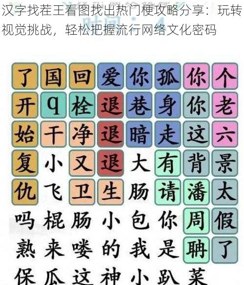 汉字找茬王看图找出热门梗攻略分享：玩转视觉挑战，轻松把握流行网络文化密码