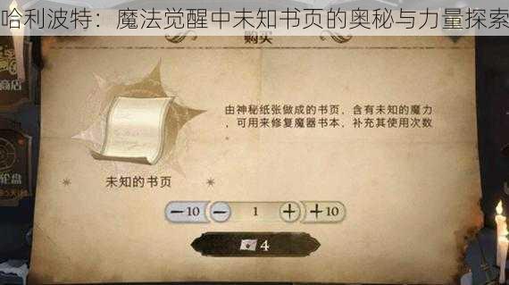 哈利波特：魔法觉醒中未知书页的奥秘与力量探索