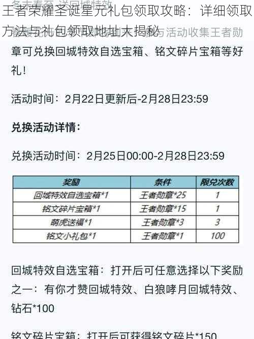 王者荣耀圣诞星元礼包领取攻略：详细领取方法与礼包领取地址大揭秘