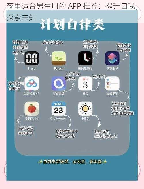 夜里适合男生用的 APP 推荐：提升自我，探索未知