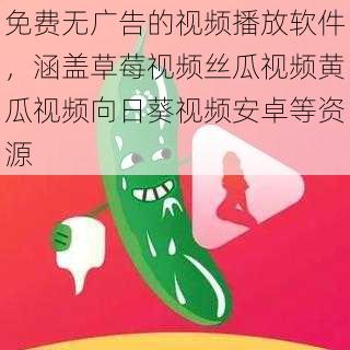 免费无广告的视频播放软件，涵盖草莓视频丝瓜视频黄瓜视频向日葵视频安卓等资源