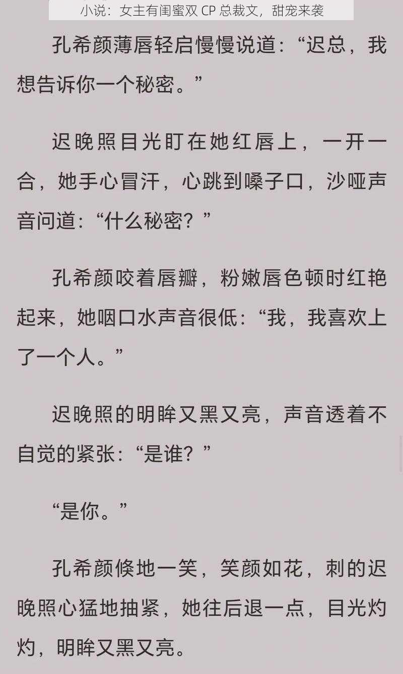 小说：女主有闺蜜双 CP 总裁文，甜宠来袭