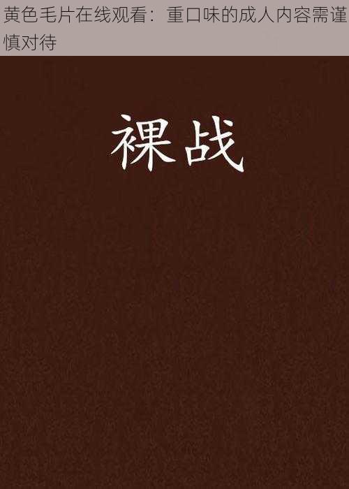 黄色毛片在线观看:重口味的成人内容需谨慎对待