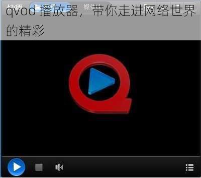 qvod 播放器，带你走进网络世界的精彩