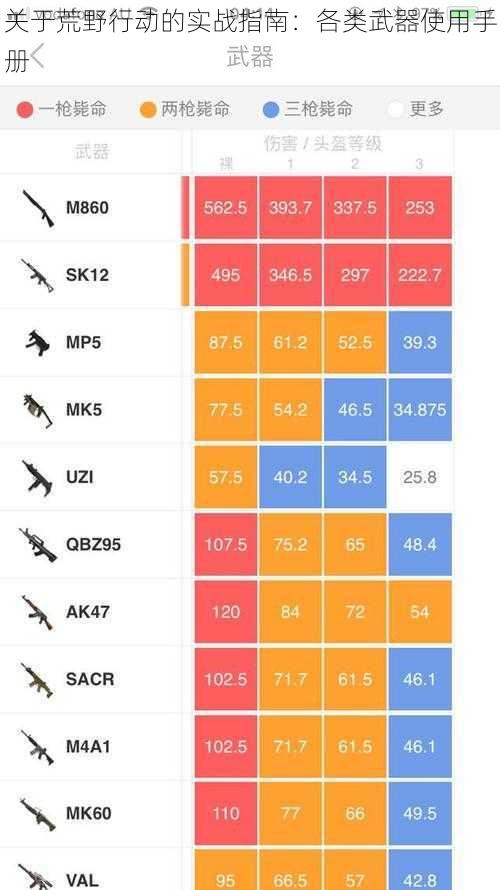 关于荒野行动的实战指南：各类武器使用手册