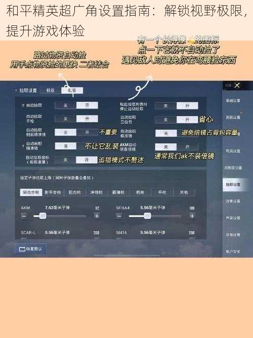 和平精英超广角设置指南：解锁视野极限，提升游戏体验