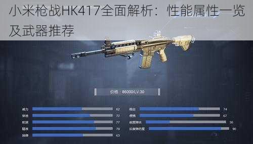 小米枪战HK417全面解析：性能属性一览及武器推荐