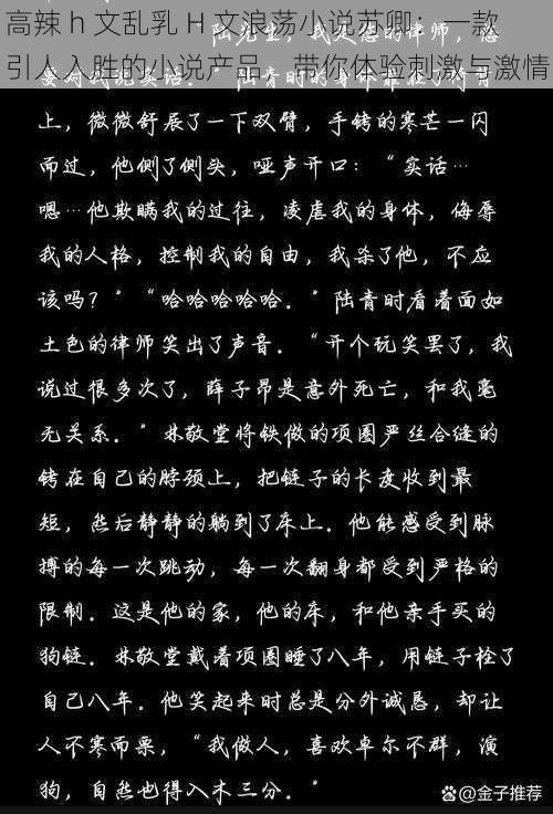 高辣 h 文乱乳 H 文浪荡小说苏卿：一款引人入胜的小说产品，带你体验刺激与激情