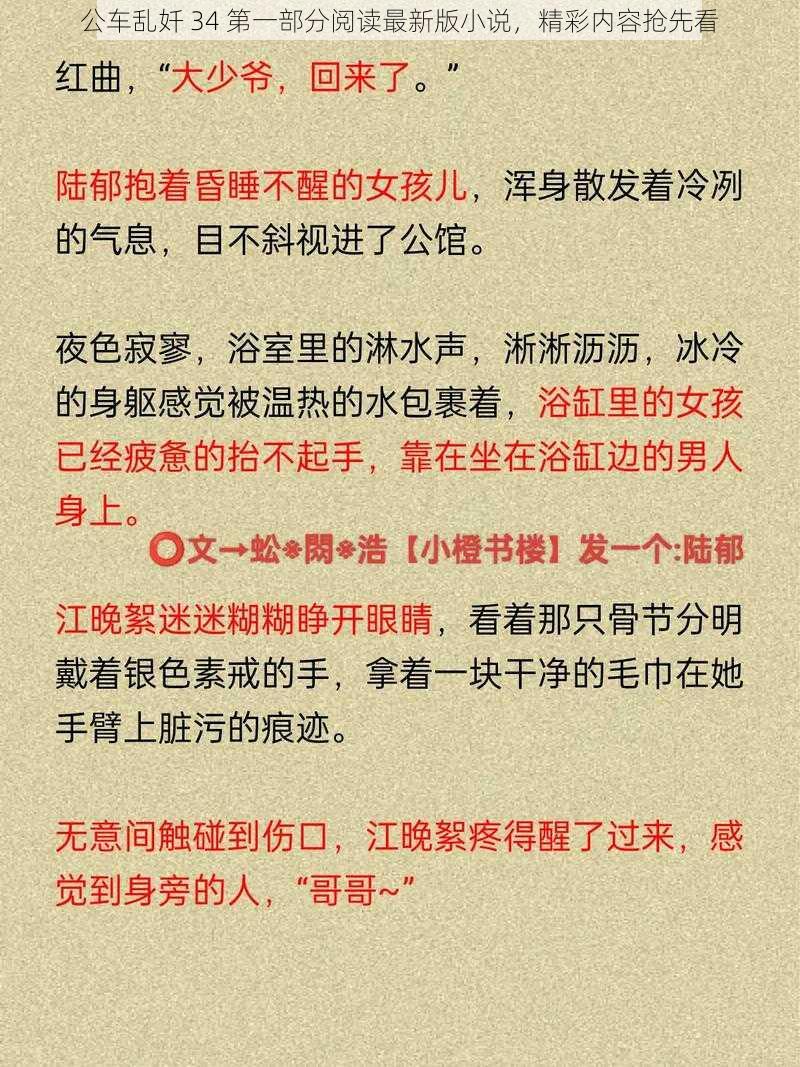 公车乱奷 34 第一部分阅读最新版小说，精彩内容抢先看