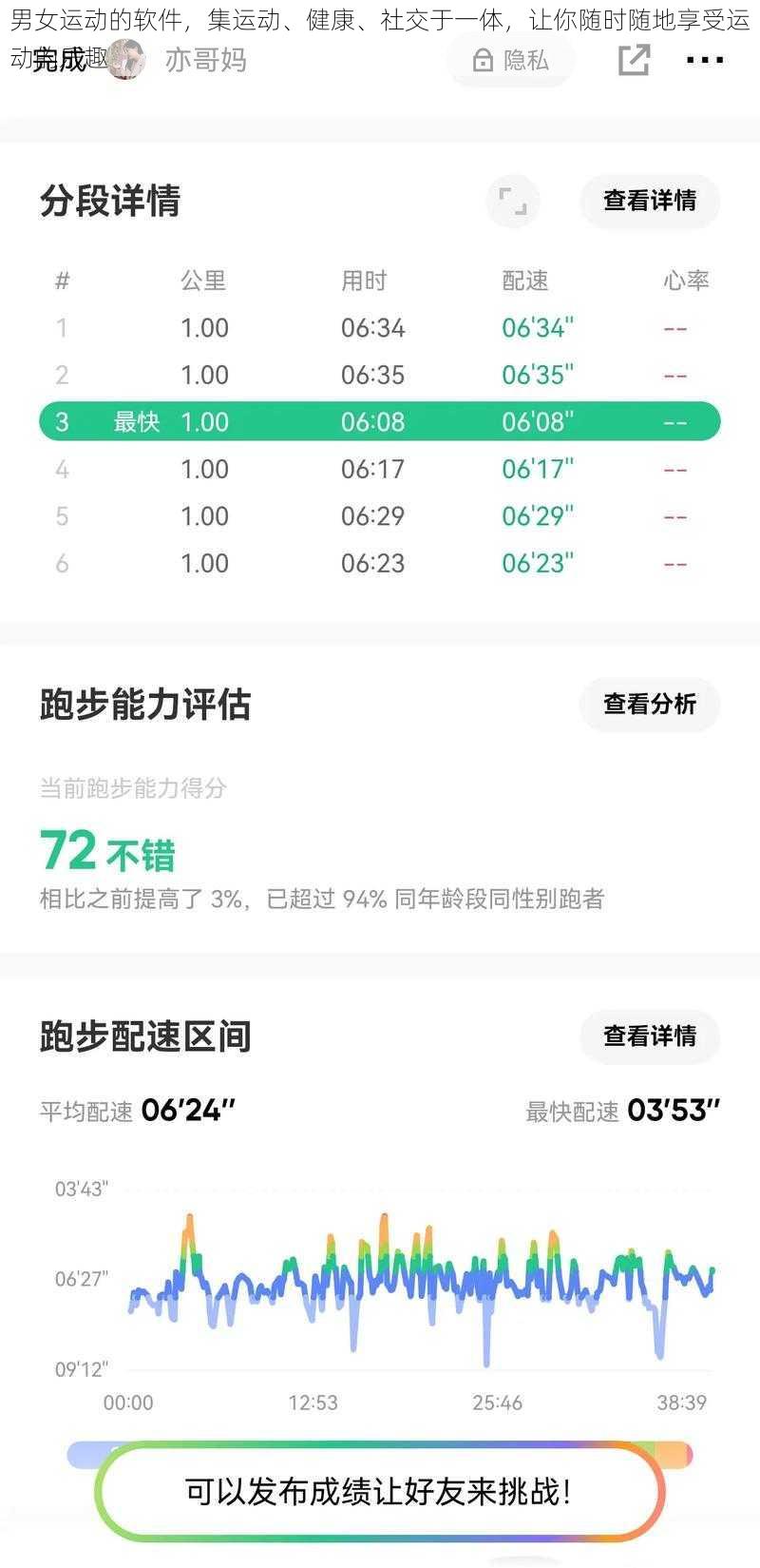 男女运动的软件，集运动、健康、社交于一体，让你随时随地享受运动的乐趣