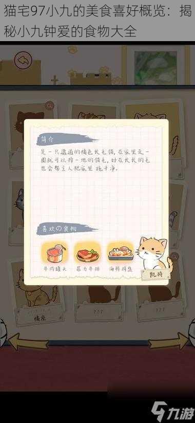 猫宅97小九的美食喜好概览：揭秘小九钟爱的食物大全