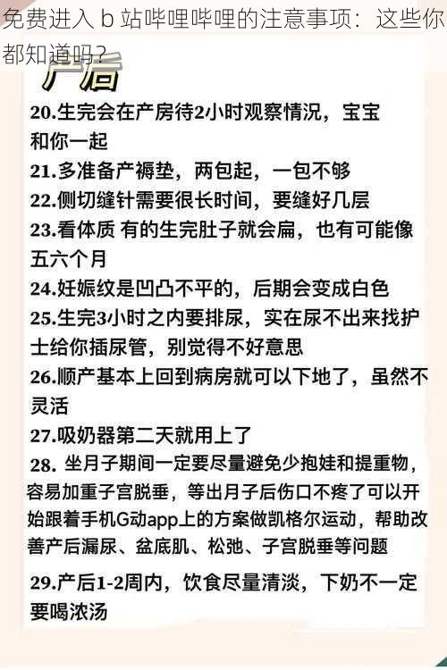 免费进入 b 站哔哩哔哩的注意事项：这些你都知道吗？