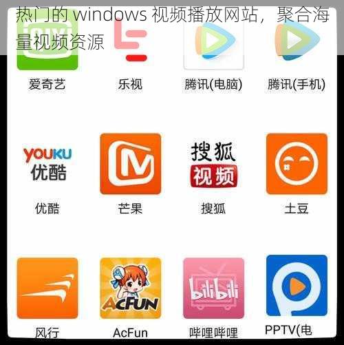 热门的 windows 视频播放网站，聚合海量视频资源