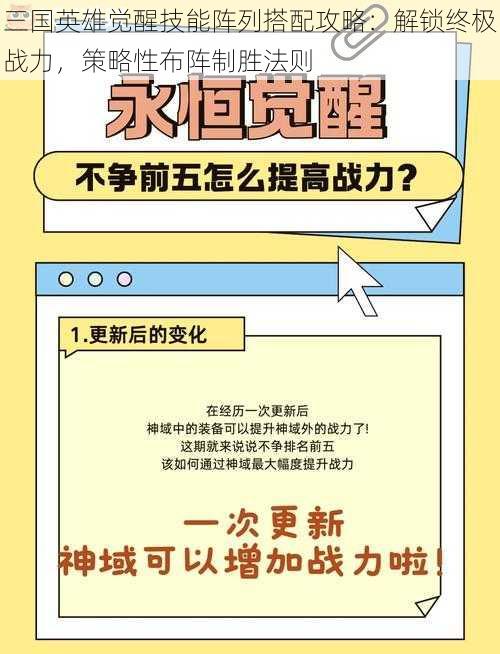 三国英雄觉醒技能阵列搭配攻略：解锁终极战力，策略性布阵制胜法则