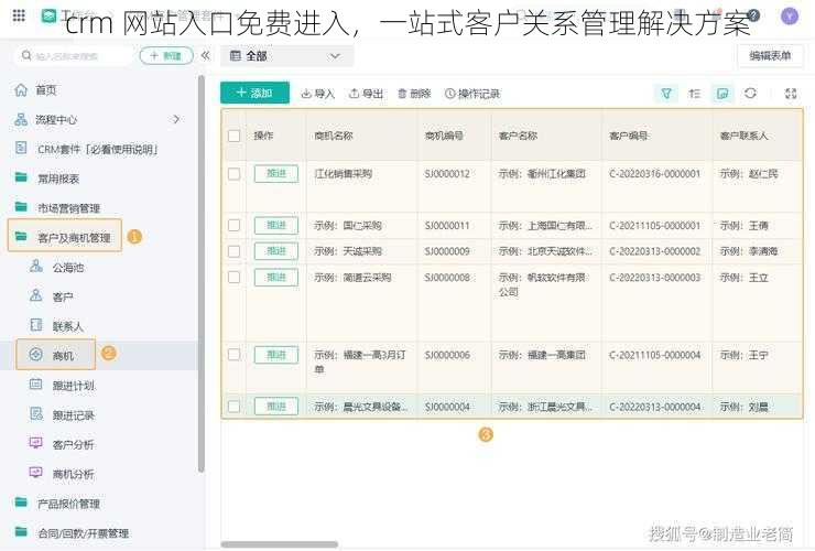 crm 网站入口免费进入，一站式客户关系管理解决方案