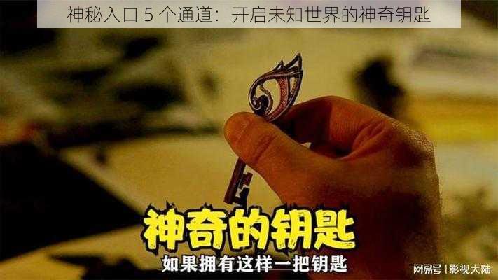 神秘入口 5 个通道：开启未知世界的神奇钥匙