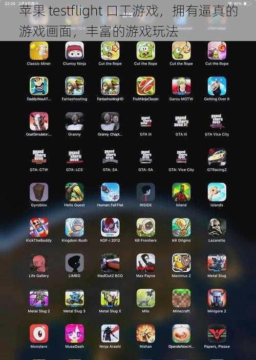 苹果 testflight 口工游戏，拥有逼真的游戏画面，丰富的游戏玩法