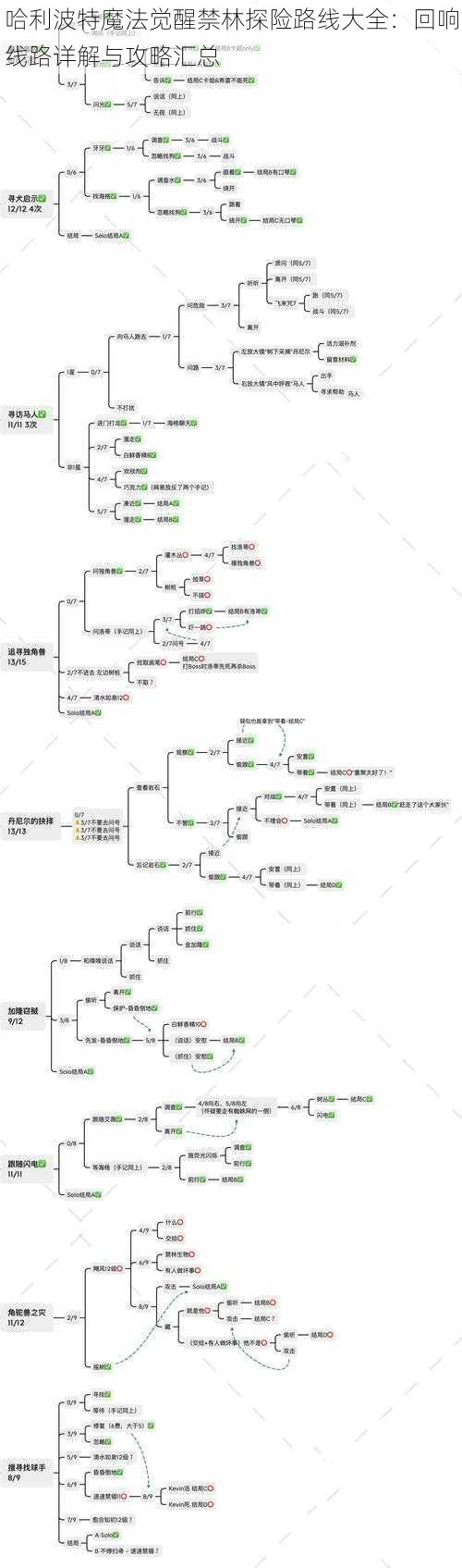 哈利波特魔法觉醒禁林探险路线大全：回响线路详解与攻略汇总