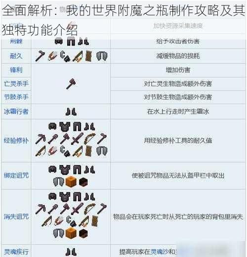 全面解析：我的世界附魔之瓶制作攻略及其独特功能介绍