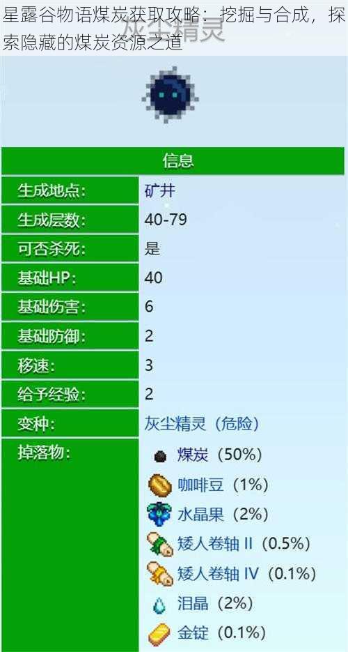 星露谷物语煤炭获取攻略：挖掘与合成，探索隐藏的煤炭资源之道