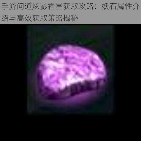 手游问道炫影霜星获取攻略：妖石属性介绍与高效获取策略揭秘