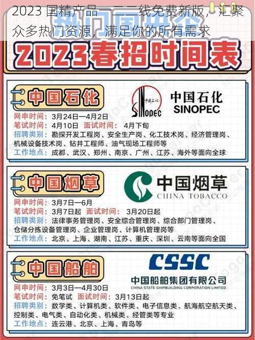 2023 国精产品一二二线免费新版，汇聚众多热门资源，满足你的所有需求