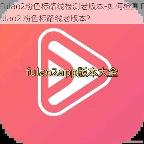 Fulao2粉色标路线检测老版本-如何检测 Fulao2 粉色标路线老版本？