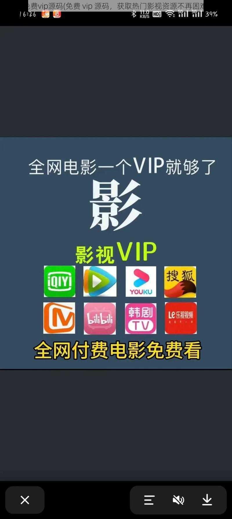 免费vip源码(免费 vip 源码，获取热门影视资源不再困难)