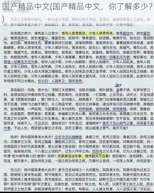 国产精品中文(国产精品中文，你了解多少？)