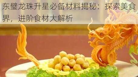 东璧龙珠升星必备材料揭秘：探索美食界，进阶食材大解析