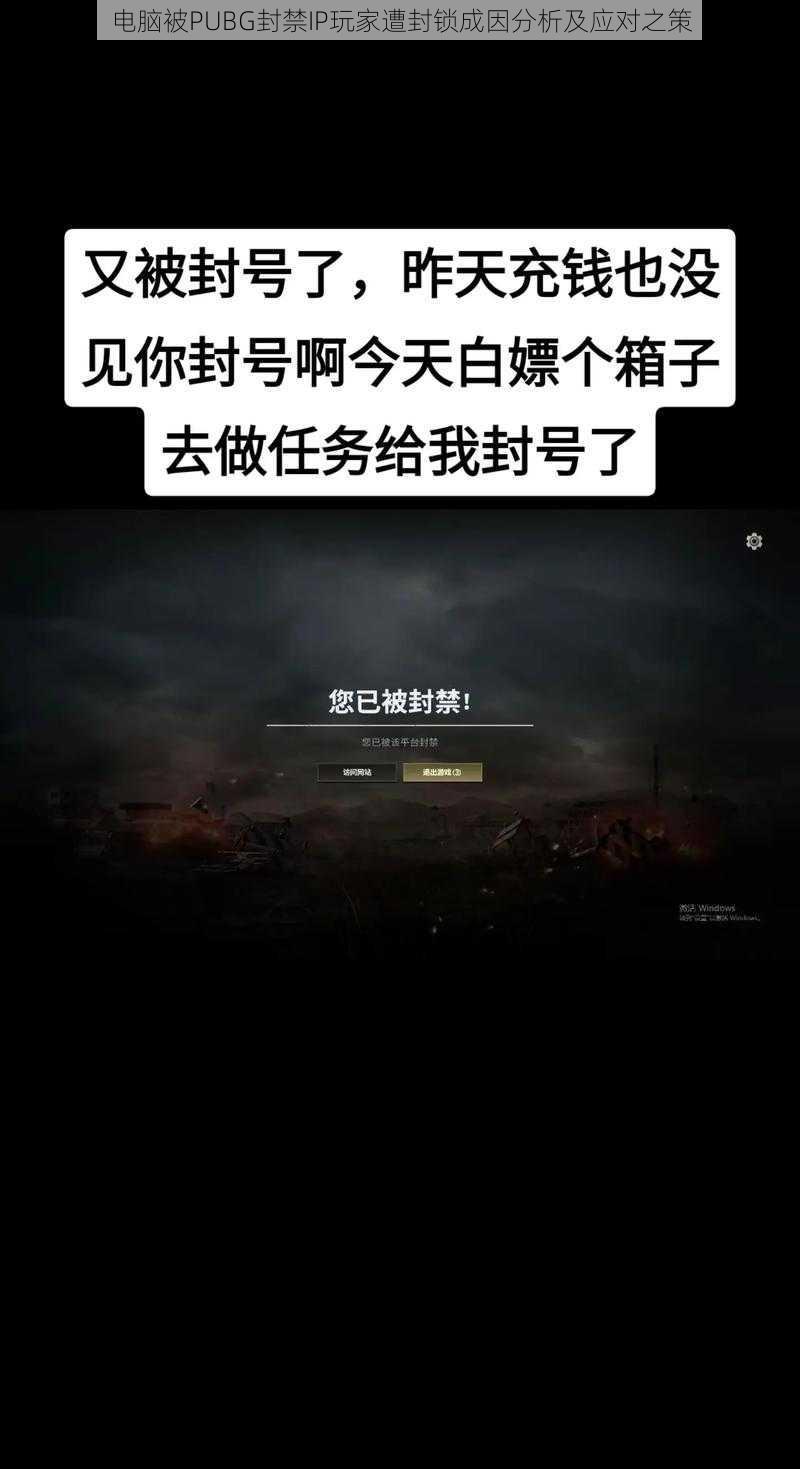 电脑被PUBG封禁IP玩家遭封锁成因分析及应对之策