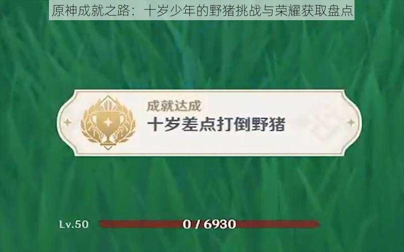 原神成就之路：十岁少年的野猪挑战与荣耀获取盘点